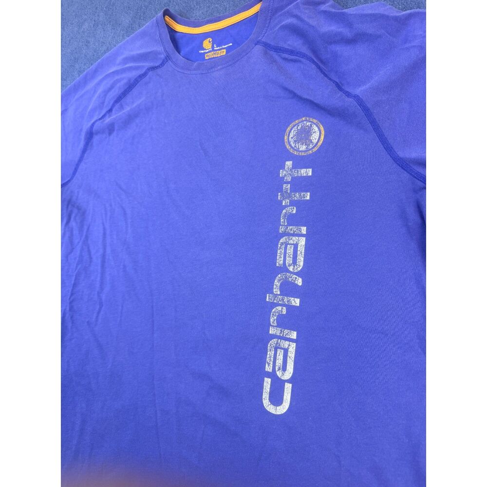 Carhartt Relaxed Fit Men’s Large Blue Graphic Logo Workwear T-Shirt